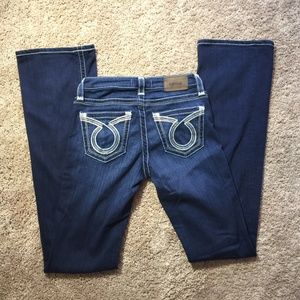 BIG STAR LIV SLIM BOOT JEANS 26 XL DARK BLUE